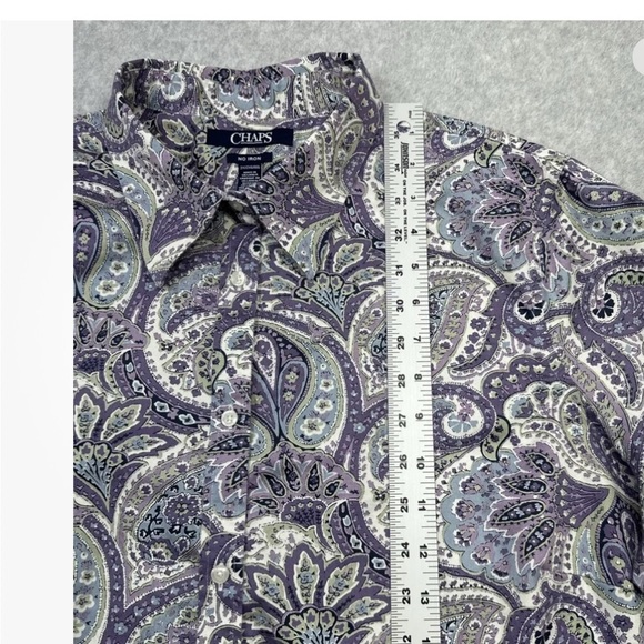 Chaps purple floral Paisley women’s button down shirt size 2X purple - Picture 6 of 10